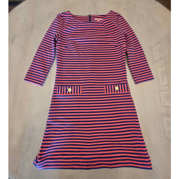 Lilly Pulitzer Dresses & Skirts - Lilly Pulitzer Women's Pink Blue Striped Charlene Dress SZ XS Preppy Classic